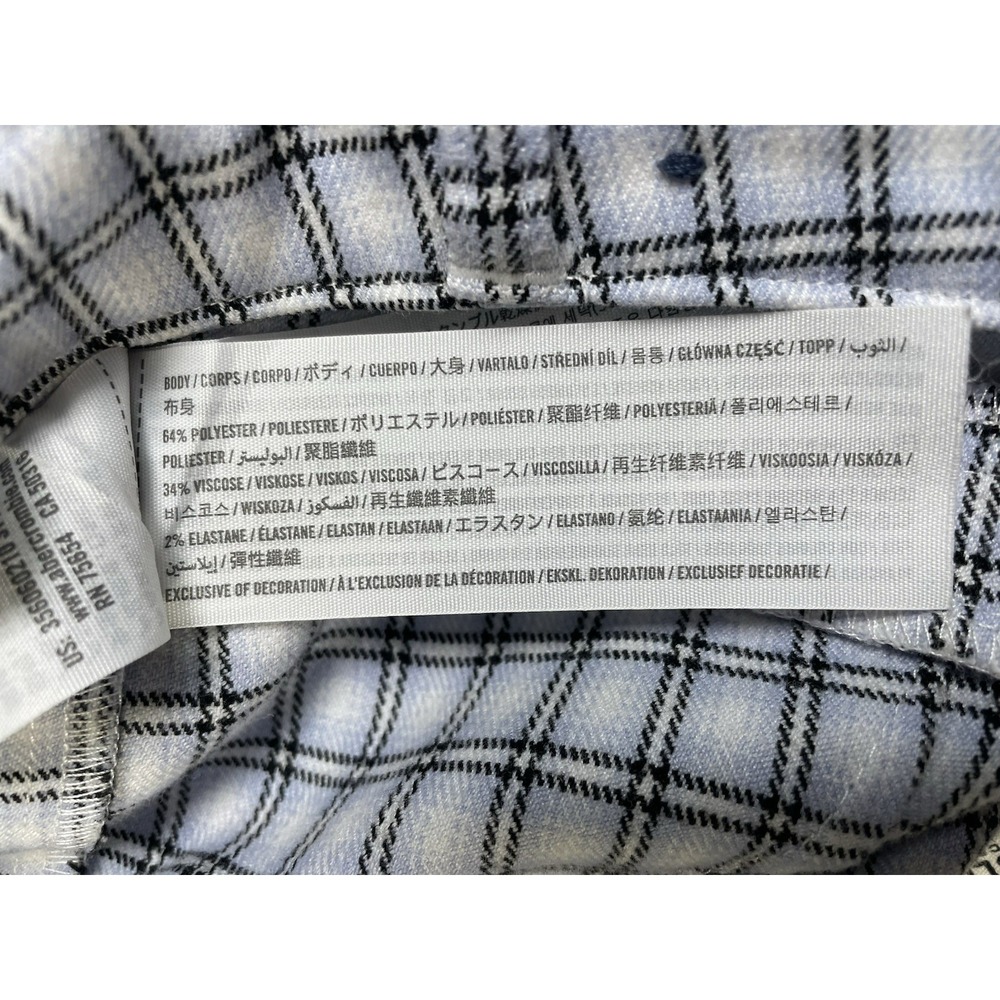Hollister Ultra High Rise Pants Womens Blue White Plaid Casual Pleated Front‎ SM - Picture 10 of 15